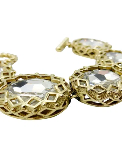 Pre-owned Dior 晶饰手链（1980年代典藏款） In Brown