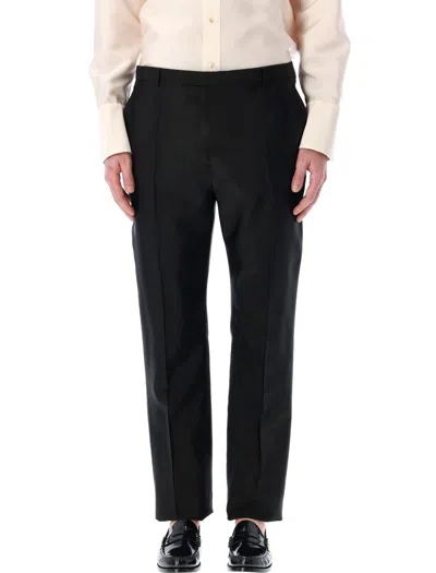 Saint Laurent Pantalone In Lana Nera Uomo In Black