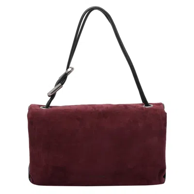 Marc Jacobs Rectangular Suede Shoulder Bag With Adjustable Strap In Red