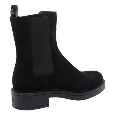 Stuart Weitzman Suede Ankle Boots Block Heel In Black