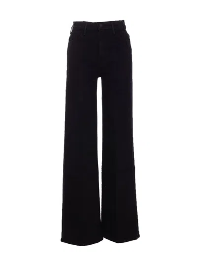 Mother The Roller Sneak Flared Jeans In Black