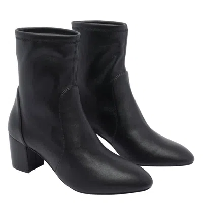Stuart Weitzman Yuliana 60 Womens Leather Pull On Mid-calf Boots In Black Leather