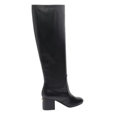 Via Roma 15 70mm Calf-leather Block-heel Knee-high Boots In Multi