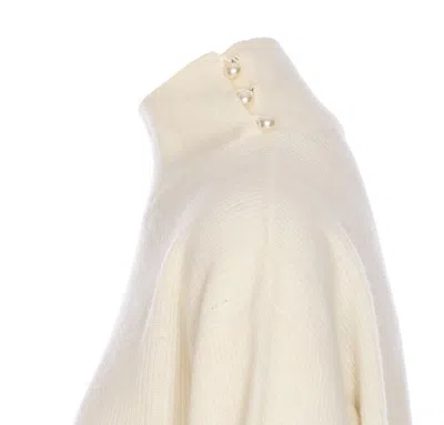 Liu •jo Sequined Turtleneck Knitwear Ribbed Finish In Neutral