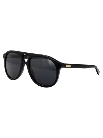 Gucci Aviator Frame Sunglasses Sunglasses In Black