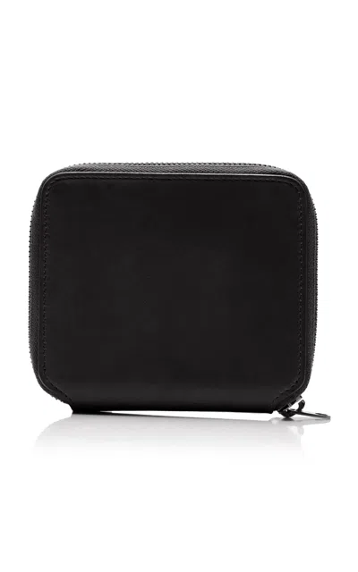 The Row Small Leather Wallet In Black