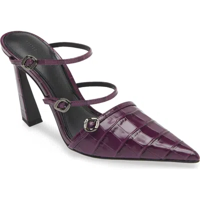 Rebecca Minkoff Buckle Pointed Toe Mule In Purple