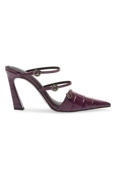 Rebecca Minkoff Buckle Pointed Toe Mule In Purple