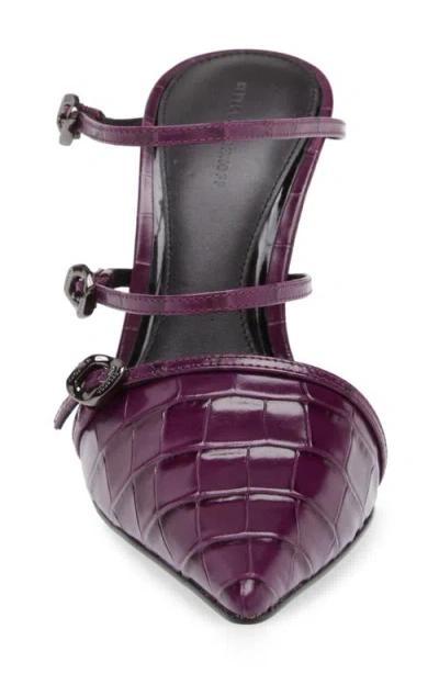 Rebecca Minkoff Buckle Pointed Toe Mule In Purple