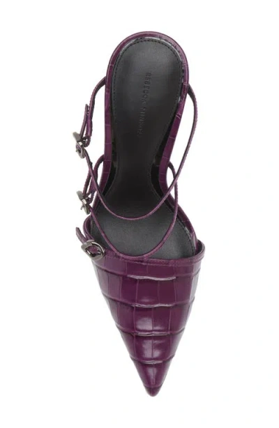 Rebecca Minkoff Buckle Pointed Toe Mule In Purple