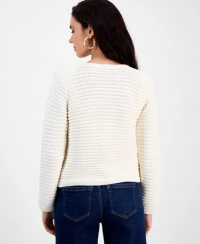 Inc International Concepts Petite Yarn-blend Button-down Cardigan Sweater, Created For Macy's In Neutral