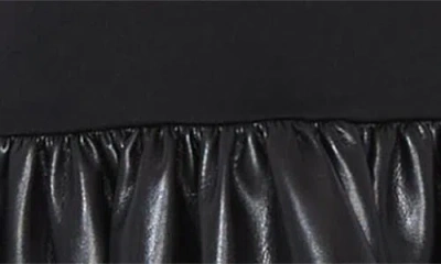 Alice And Olivia Ella Combo Faux Leather Sleeveless Dress In Black