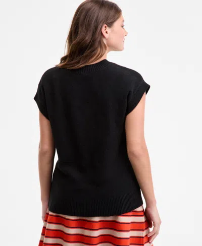 On 34th Women's V-neck Sweater Vest, Macy's Exclusive In Black