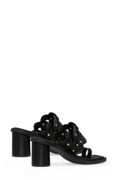 Rebecca Minkoff Studded Toe Loop Sandal In Black