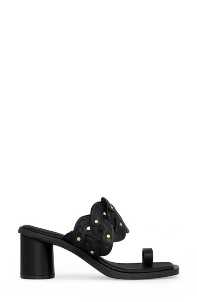 Rebecca Minkoff Studded Toe Loop Sandal In Black