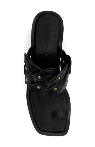 Rebecca Minkoff Studded Toe Loop Sandal In Black