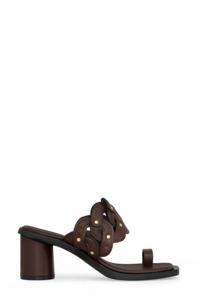 Rebecca Minkoff Studded Toe Loop Sandal In Brown