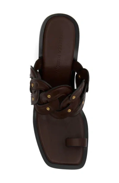 Rebecca Minkoff Studded Toe Loop Sandal In Brown