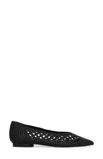 Rebecca Minkoff Bellerina Pointed Cap Toe Flat In Black