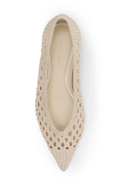 Rebecca Minkoff Bellerina Pointed Cap Toe Flat In White