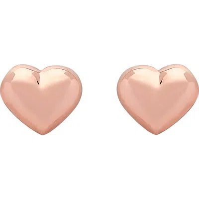 Frankie & Zoe Tiny Heart Button Stud Earrings In Gold