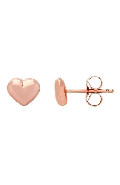 Frankie & Zoe Tiny Heart Button Stud Earrings In Gold