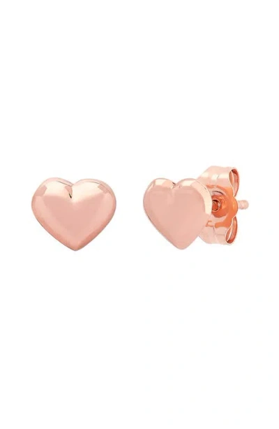Frankie & Zoe Tiny Heart Button Stud Earrings In Gold