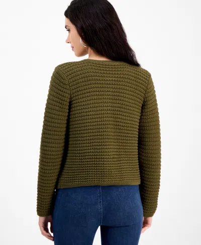 Inc International Concepts Petite Yarn-blend Button-down Cardigan Sweater, Created For Macy's In Green