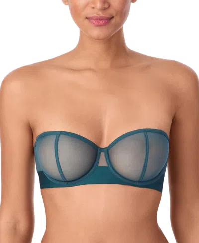 Dkny Women's Sheers Strapless Mesh Bra Dk4939 In Blue