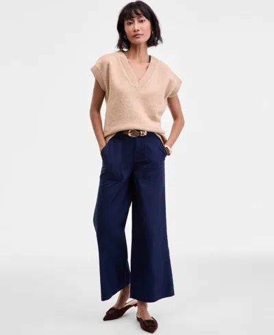 On 34th Womens V Neck Sweater Vest Xxs 3x Macys Exclusive In Brown