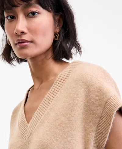 On 34th Womens V Neck Sweater Vest Xxs 3x Macys Exclusive In Brown