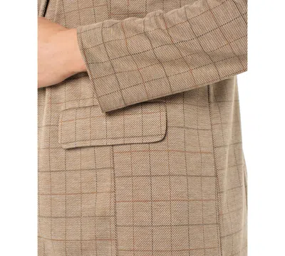 Liverpool Los Angeles Check Open Front Boyfriend Blazer In Brown