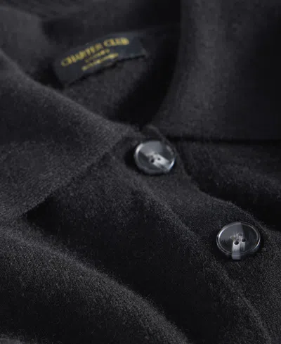 Charter Club Women's 100% Cashmere Collared Shrunken Cardigan, Macy's Exclusive In Black