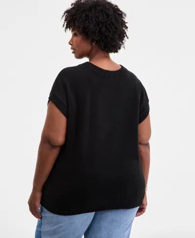 On 34th Women's V-neck Sweater Vest, Macy's Exclusive In Black