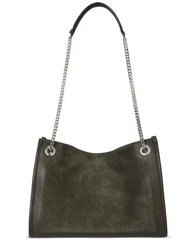 Ralph Lauren Bradley Small Suede Tote Bag In Green