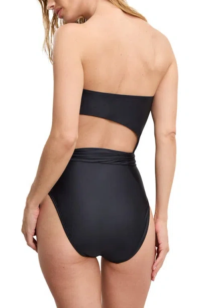 Good American Women's Cutout Tied Bandeau One-piece Swimsuit In Multi