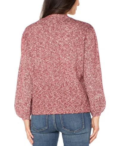 Liverpool Los Angeles Melange Cardigan In Burgundy