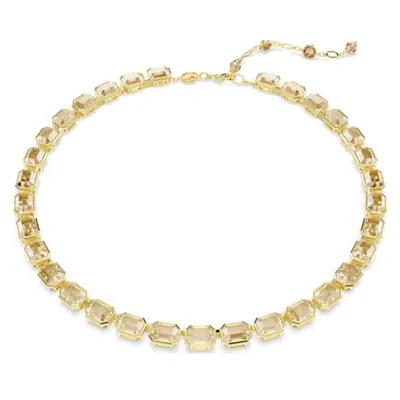 Swarovski Millenia Tennis Gold-tone Emerald-cut Necklace