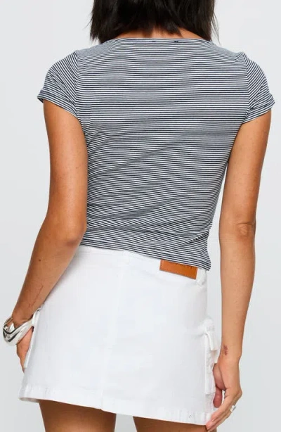 Princess Polly Eight Hours Sleep Stripe Knit Top In Gray