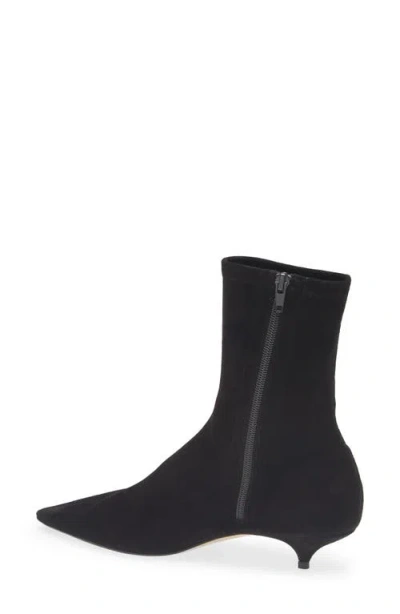 The Row Liisa Suede Kitten-heel Booties In Black