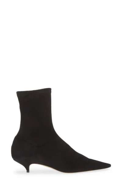 The Row Liisa Suede Kitten-heel Booties In Black