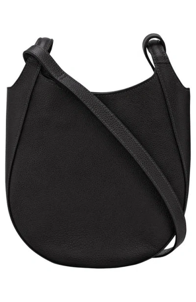 Longchamp Small Le Foulonne Leather Crossbody Bag In Black