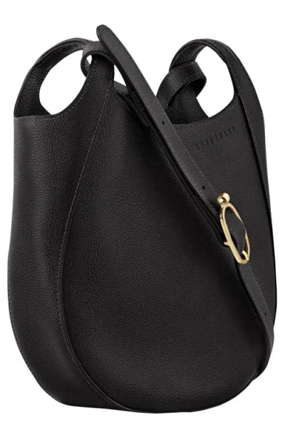 Longchamp Small Le Foulonne Leather Crossbody Bag In Black