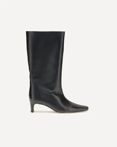 Staud 55mm Mid-calf Length Leather Boots In Black