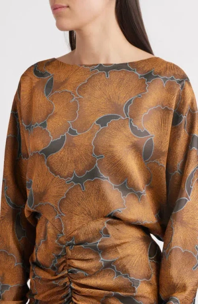 Amsale Long Sleeve Jacquard Gown In Multi