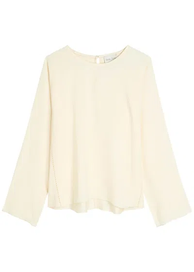 Forte Forte Relaxed Fit Long Sleeve Satin Top In Neutral