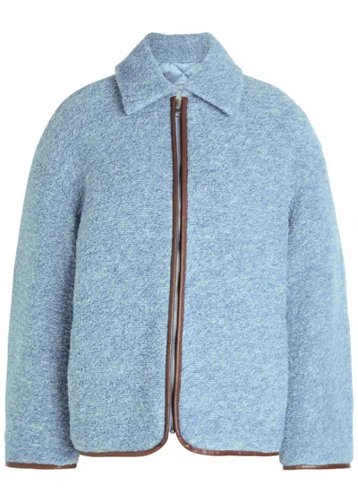 Jw Anderson Melange Wool-blend Jacket In Blue