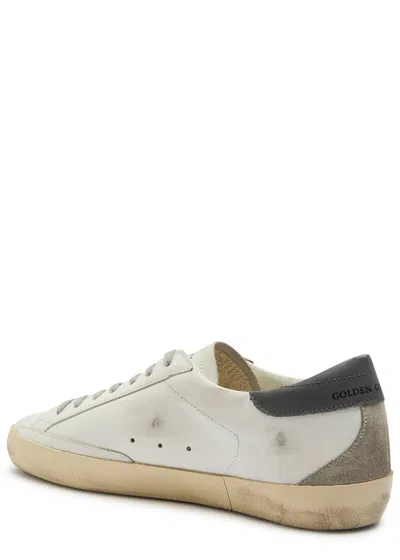Golden Goose Men Super Star Leather Upper And Heel Suede Star And Spur In White