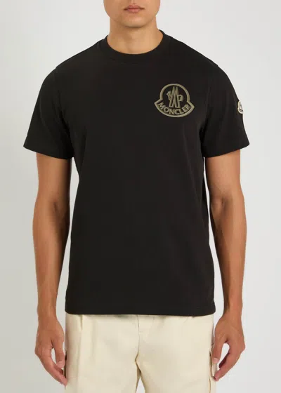 Moncler Logo Cotton T-shirt In Black
