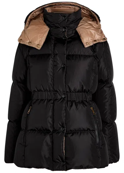 Moncler Womens Black Agneux Hooded Shell-down Jacket In Black